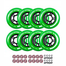 Rollerex VXT500 Inline Skate Wheels   8-Pack with Bearings, Spacers and Washe...