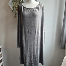 George Grey Ribbed Swing Dress UK 24 Plus Size Long Sleeve Casual