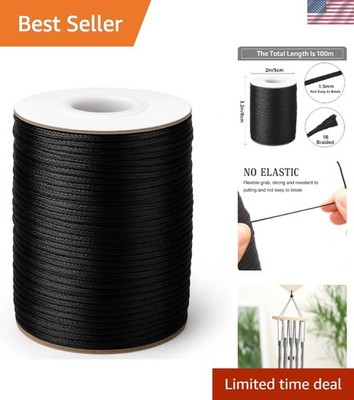 Versatile 1.5MM Black Nylon String - 110 Yards, Perfect for DIY Projects