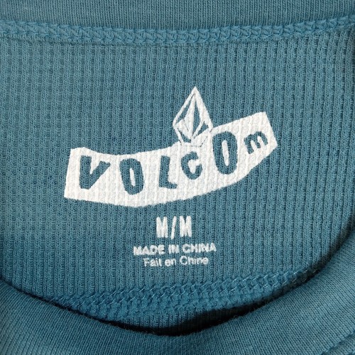 Volcom Nutto Waffelstrick Thermo Shirt M blau gestreift Langarm Rundhals Neu mit Etikett - Bild 3 von 8