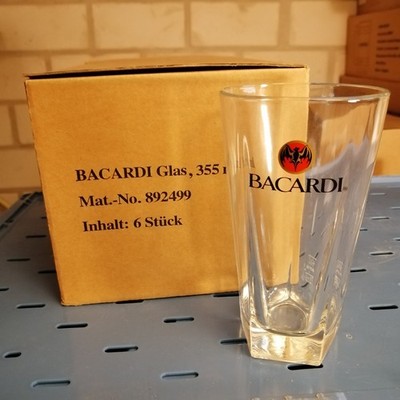 Bacardi Longdrink 6x Glas 5-eck 355 ml Libbey 2+4 cl geeicht