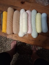 Lot Various Colored Mohair Fine Yarn 6.28oz -9 Skeins