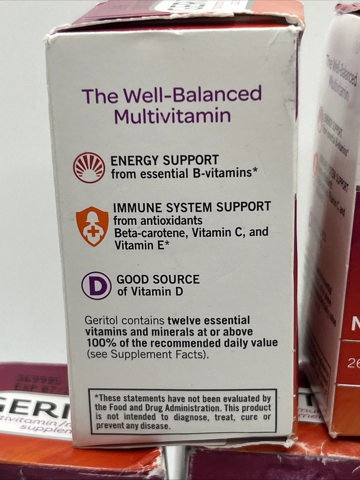 批量 7 片 Geritol 完整多维生素矿物质补充剂 280 片 07/2025 — 第 3/4 张图片