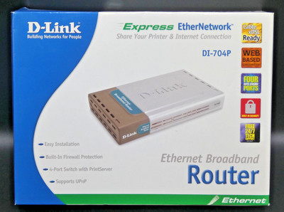 D-Link DI 704P Express Ethernet Broadband Wired Router 4-port switch Printer
