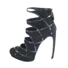 Alexander McQueen hochhackige schwarze Wildleder-Bootie Größe 6 FW 2010 Runway Goth Glam