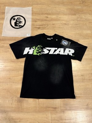 Hellstar Black White Green Graphic Logo Men's Short Sleeve Graphic T-Shirt