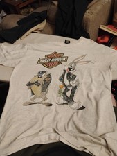Harley Davidson 90s Bugs Bunny And Tasmanian Devil Tshirt XL Single Stitch