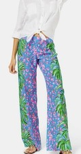 Lilly Pulitzer Bal Harbour Turquoise Shore I SPY Wide leg Palooza Pants NWT XS