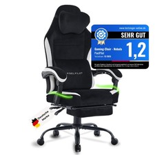 PixelPilot Sedia da gaming con poggiapiedi, ergonomica, da ufficio, in