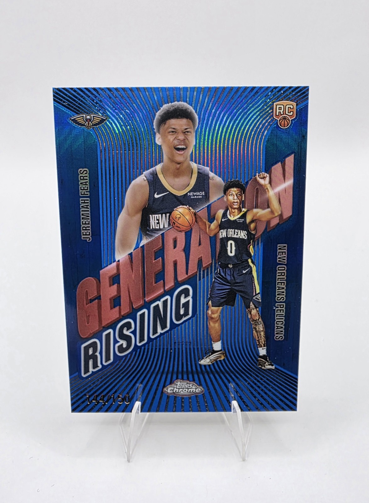 2025 Topps Chrome Jeremiah Fears Generation Rising Rookie /150 Pelicans GR-7