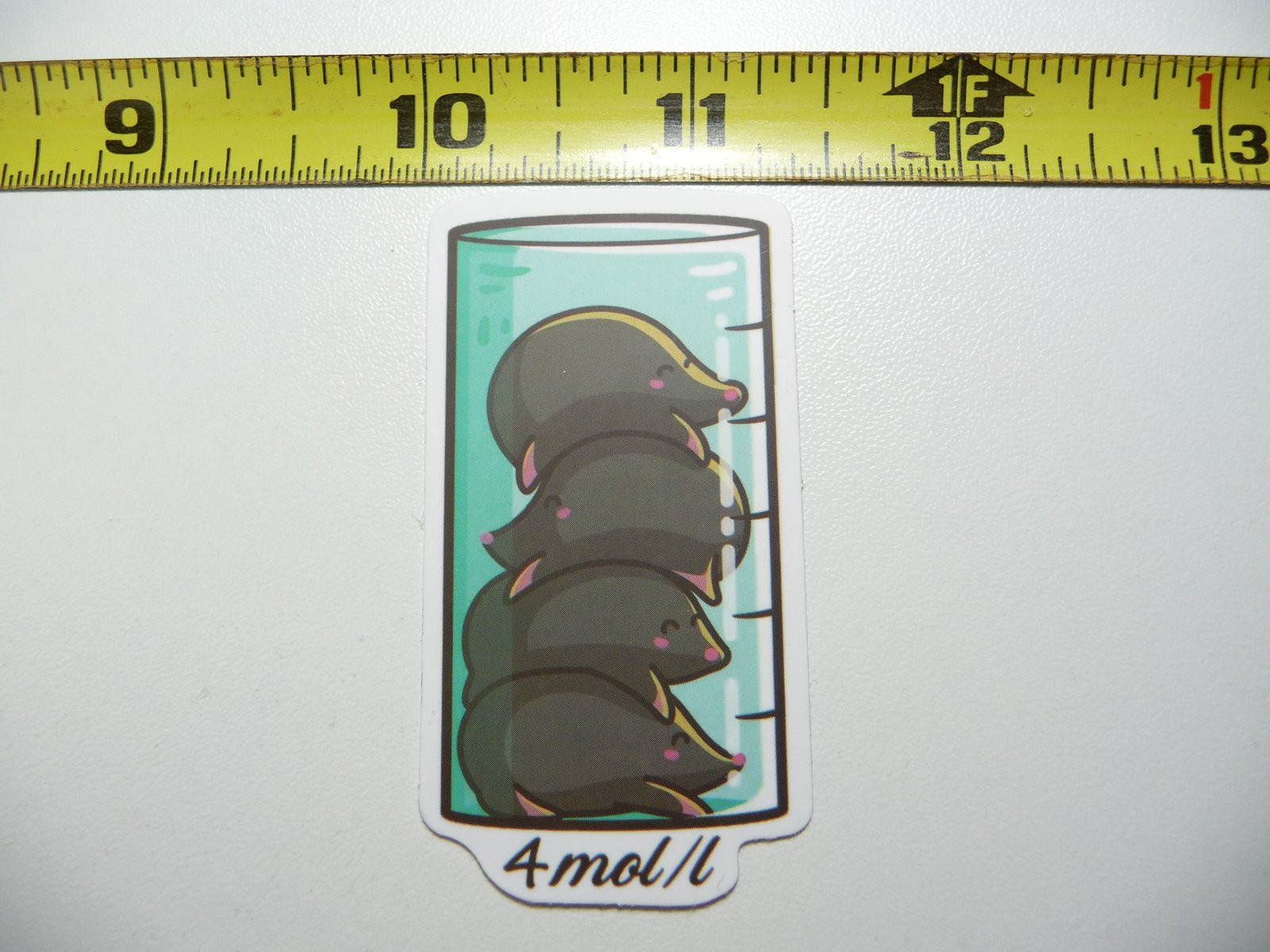 4 MOL/L Funny Science Vial Decal Sticker for School Teachers and Professors