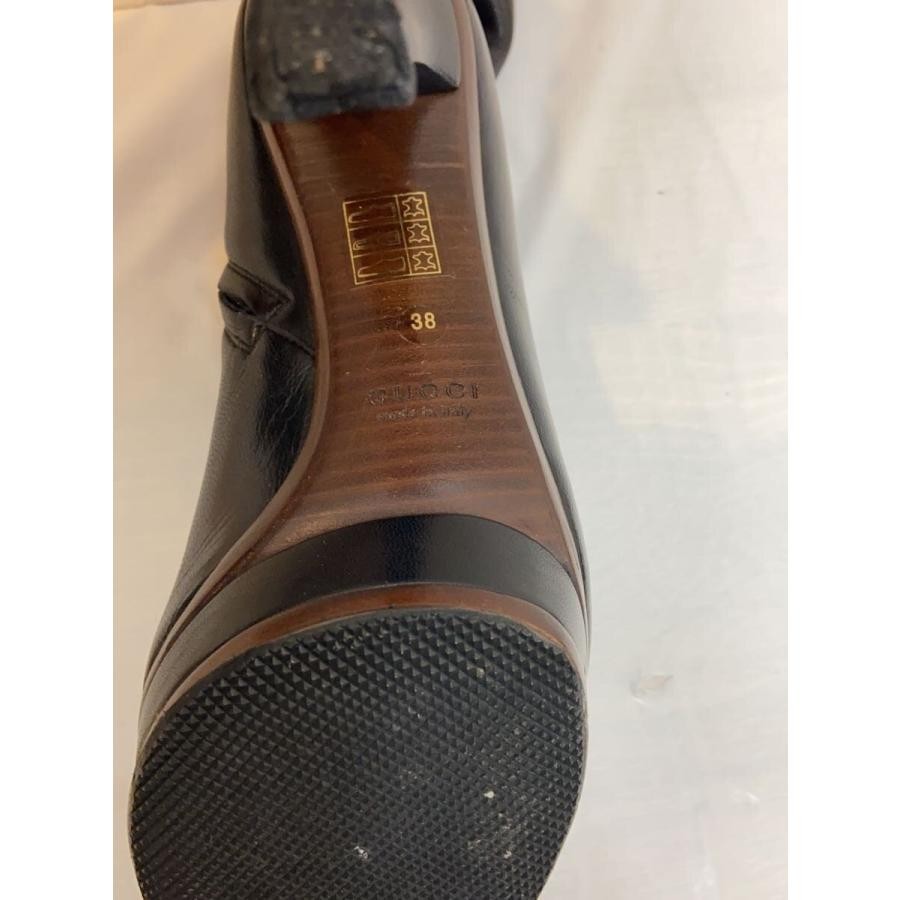 GUCCI Women's Short Heel Leather Boots Size:38/JP:24 Black 141204K Authentic thumbnail 5