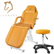 Orange Facial Chair Esthetician Chair Massage Bed Tattoo Table Spa Studio Home