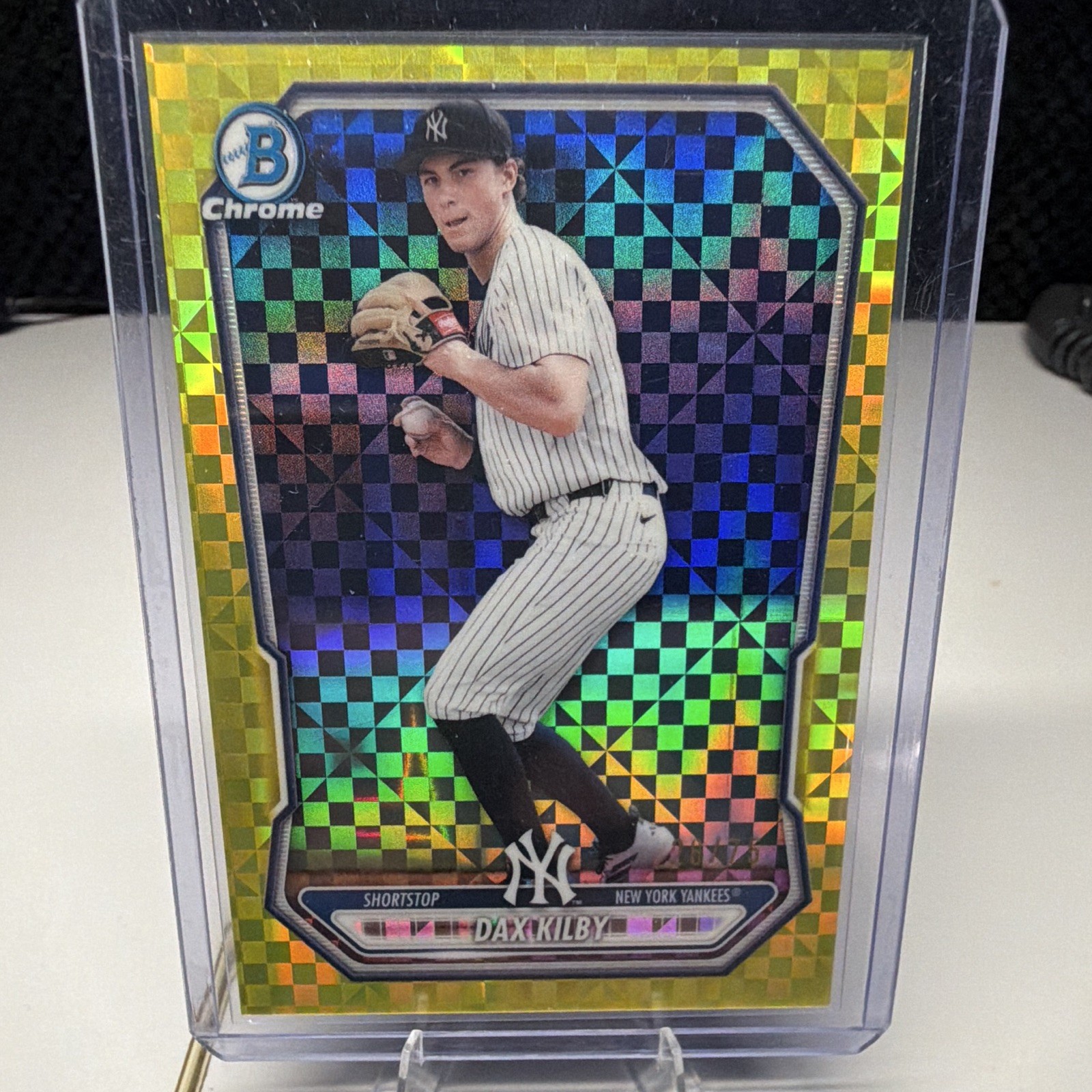 Bowman Chrome 2026 Dax Kilby #BDC-146 Yellow Geometric Refractor 28/75