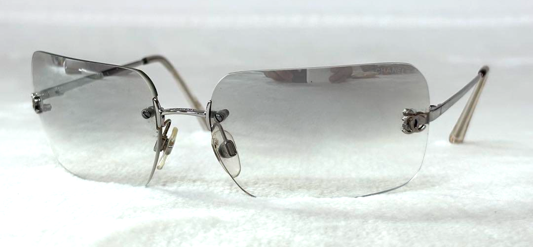 CHANEL サングラス リムレス 4017-d グレー ストーン ココマーク サングラス フレームレス ココマーク ラインストーン 4017-D