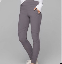 Athleta Leggings Women's 0 Grey Hybrid Summiter Tight Hiking Trail Zip Pockets