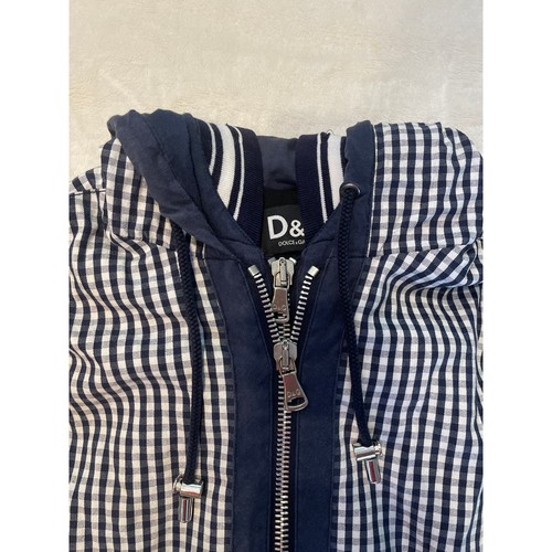 DOLCE & GABBANA Vintage Karierte Jacke Blau Weiß Herren 50 Gingham D&G Hoodie - Bild 2 von 12