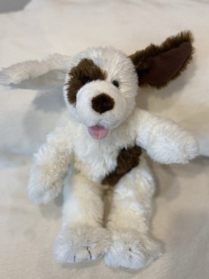 BABW Build-A-Bear Scruffy Puppy Plush White Brown Eye Patch Spot Dog Shaggy