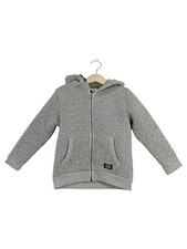 Tom Tailor Sweatjacke Kinder Grau Melange Kapuze Teddyfutter Gr. 110