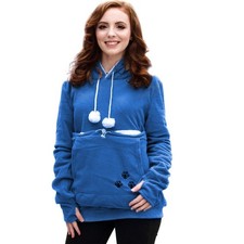 Cat Dog Pouch Hoodie Puppy Kitten Large Pocket Carriers Pullover- Fleece Swea...