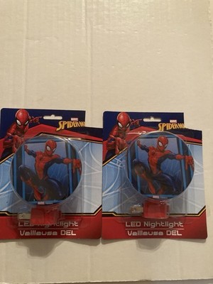 Marvel Spider Man LED nightlight plug in lot of 2 new