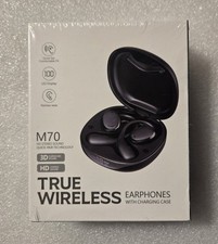 True Wireless Earphones With Charging Case M70 HD Stereo Sound Black Bluetooth