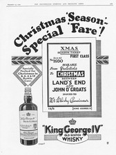 KING GEORGE IV WHISKY Xmas Special - Vintage Advertisement 1930
