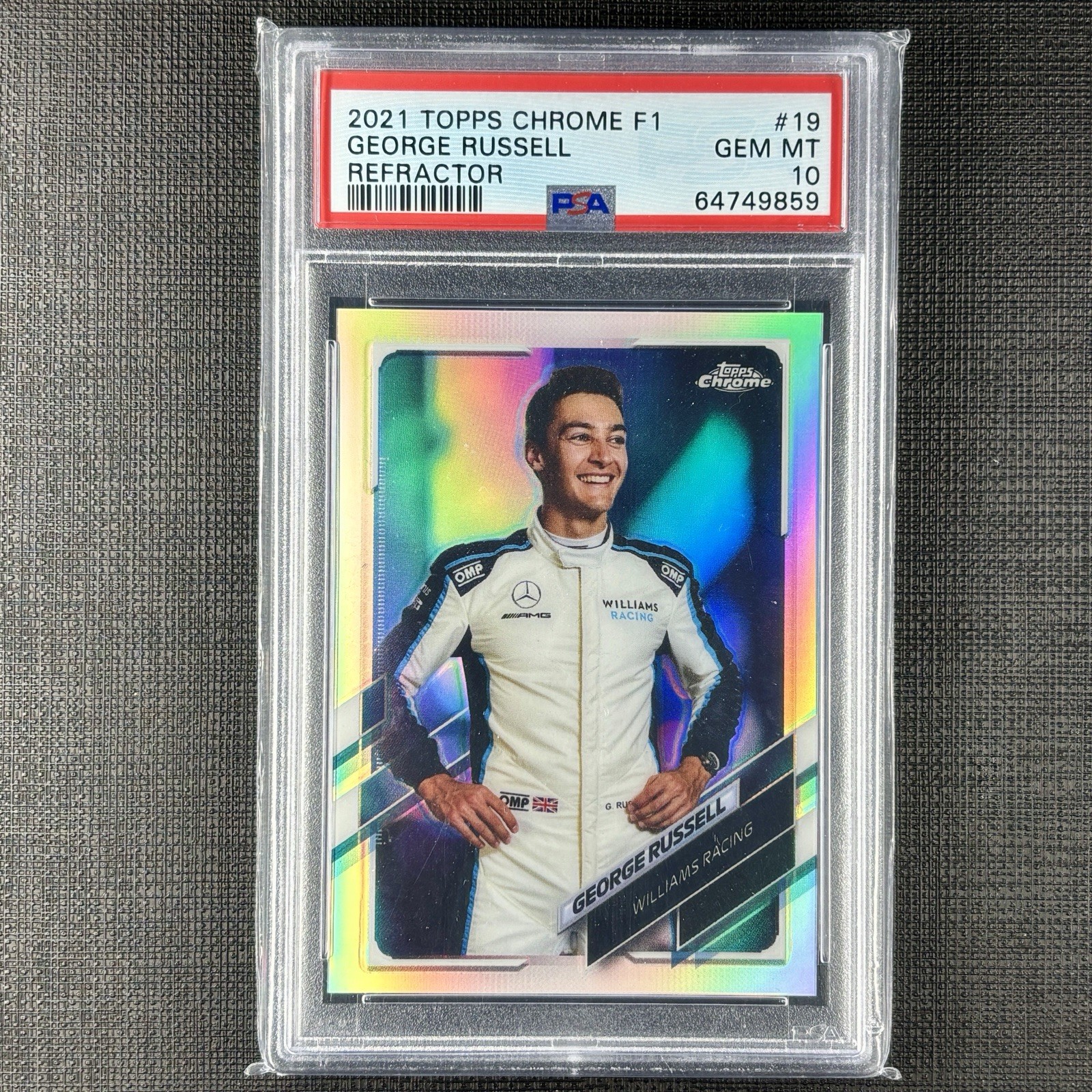 GEORGE RUSSELL 2021 F1 TOPPS CHROME REFRACTOR PSA 10