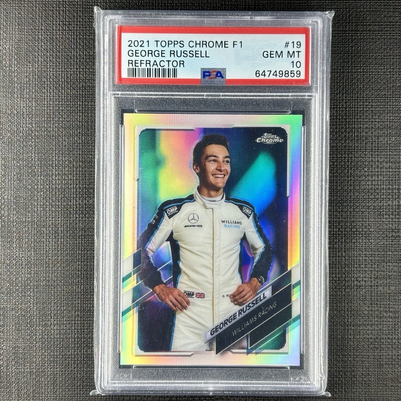 GEORGE RUSSELL 2021 F1 TOPPS CHROME REFRACTOR PSA 10