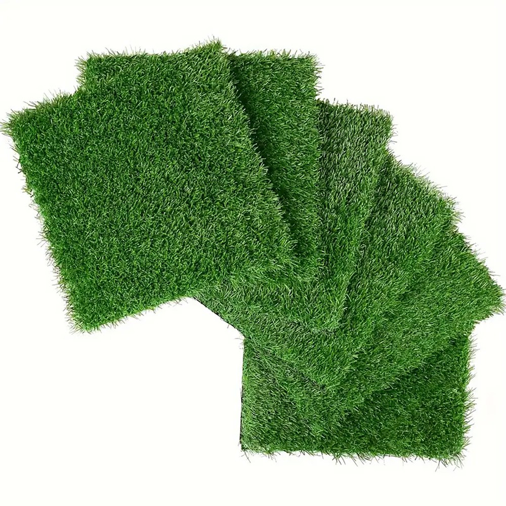 36 Interlocking Artificial Grass Tiles 12x12in Green Fake Turf Flooring