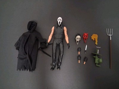 NECA Scream Ghostface Action Figure Black Plastic w/ Knife & Pitchfork