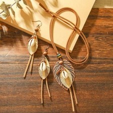 Schmuckset Damen Vintage Halskette & Hängeoh...