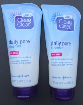 2 Clean & Clear Daily Pore Cleanser Oil Free Gentle Micro Scrubbers Original