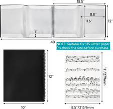 Sheet Music Folder 4 Pages Expand Music Binder Hold 60 Sheets 8.5 X 11 Paper A4