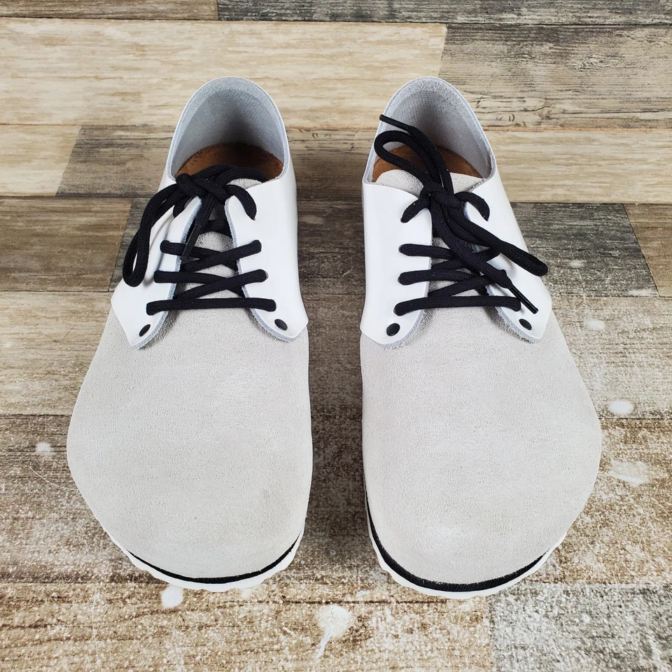 Zapatos Birkenstock Maine para hombre talla 10 charol blanco gamuza punta redonda con cordones Foto 2 de 4