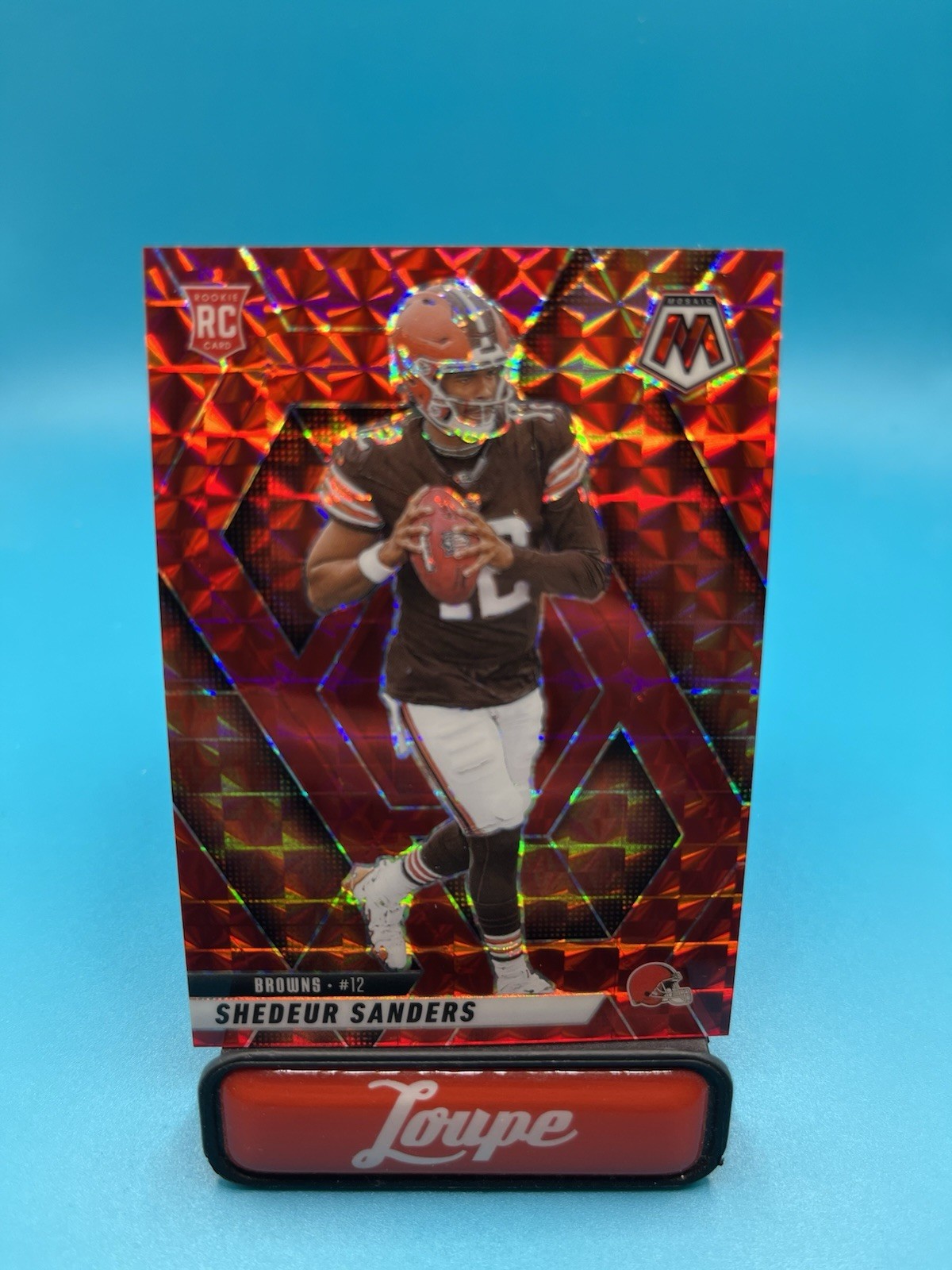 Shedeur Sanders 2025 Panini Mosaic Red Mosaic RC #302 Cleveland Browns