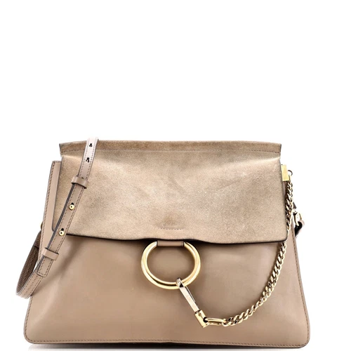 Chloe Faye Shoulder Bag Leather and Suede Medium