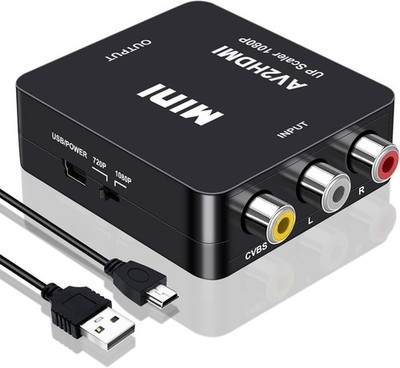 RCA to HDMI Converter 1080P AV CVBS Adapter PS2 PS3 N64 Wii PAL NTSC TV