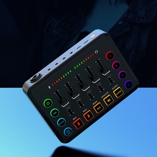RGB beleuchteter Audio Mixer mit 48V Leistung perfekt f??r Gamer und Creatoren - Afbeelding 7 van 14