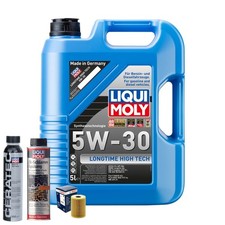 Motoröl 5W30 LIQUI MOLY Longtime High Tech 5L+BOSCH Ölfilter +Spülung +Cera Tec
