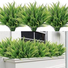 Sggvecsy 12 Bundles Artificial Boston Fern Plants Fake Boston Ferns Bushes