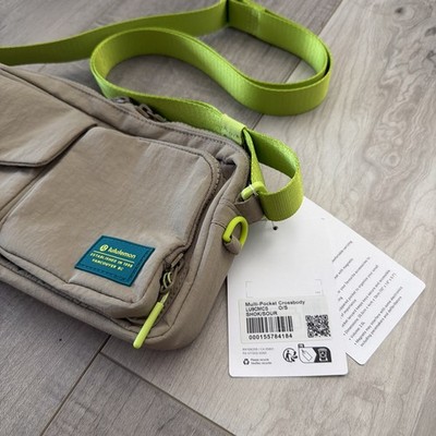 NWT Lululemon Multi-Pocket Crossbody Bag 2.5L SHOK/SOUR Sheer Oak