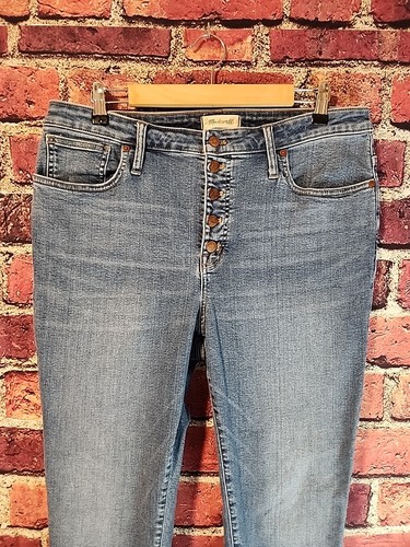 Jeans Skinny Express Light Wash à Boutons - Taille 0 Haute Taille Cheville - Occasion Très Bon État