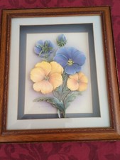 Rob Pohl Vintage 3D Flower Framed Picture