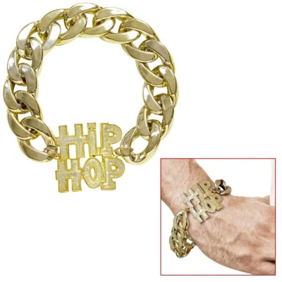 WIDMANN HIP-HOP ARMBAND Rapper Gangster Gold Kette Zuhälter HipHop Karneval Kostüm Party
