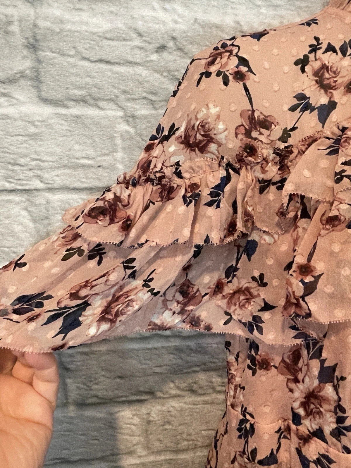 Mini abito donna Kate Spade rosa floreale seta prateria rosa clip volant nuovo con etichette taglia 8