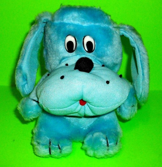 RARE Vtg NANCO Plush Blue Puppy Dog Doll Stuffed Animal Toy Beauty