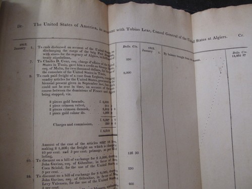 Orig Doc 1814 Expenses Tunis Africa Algiers Consuls Tangier Barbary 6 Fld Chart - Imagen 5 de 8