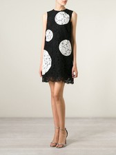 Dolce & Gabbana Black Lace Floral-Circles Dress SZ 44 =Fits US M-L- NWOT RT$3.3K