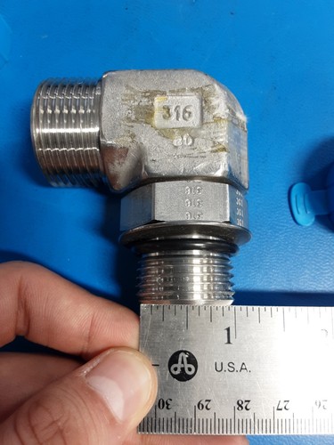 SSP Filettatura Dritta SS 90° Gomito 3/4" JIC x 3/4" Maschio O-Ring Boss Orb - Foto 7 di 8